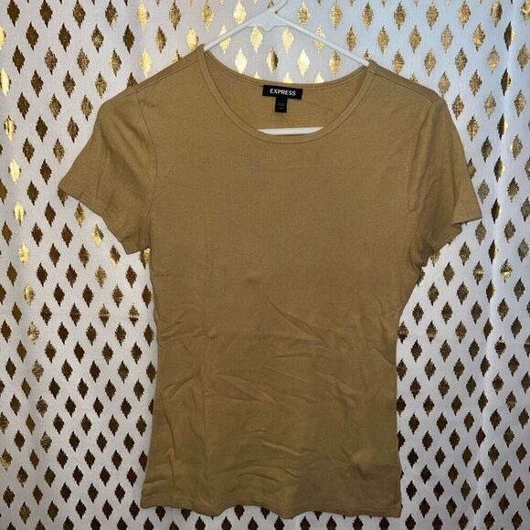 Nude neutral ribbed t-shirt and long sleeve top size M bundle - Picture 3 of 7